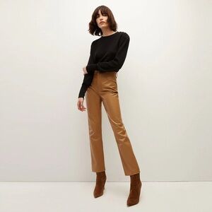 Veronica Beard - Joey Vegan Leather Straight-Leg Pant - Cognac